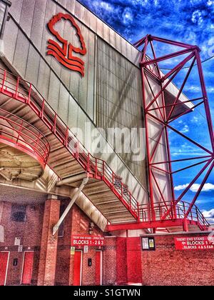 Nottingham Forest FC Trent End stand, Nottingham, Nottinghamshire, East Midlands, England Stock Photo