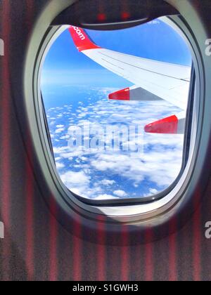 Stunning view from Plane window. Stock Photo