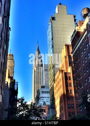 View of the Chrysler building looking north on Lexington Ave., Manhattan, NYC, USA Stock Photo