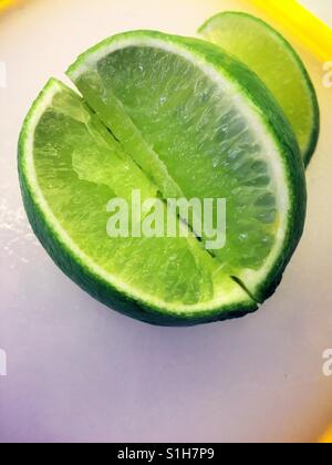 Close up of fresh sliced lime Stock Photo