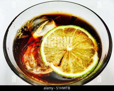 Diet Coke lime and ice Stock Photo
