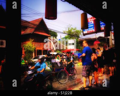 Celebrating Songkran in Chiang Mai Stock Photo