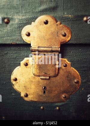Latch of a vintage suitcase Stock Photo