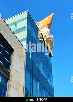 Dropped Cone sculpture in Cologne, Germany Stock Photo