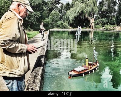 Model boat enthusiasts Stock Photo