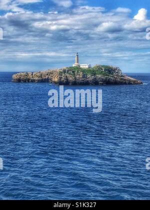 Mouro Island in the Bay of Biscay, Santander, Spain Stock Photo