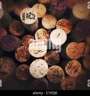 Collection of wine corks above view Stock Photo