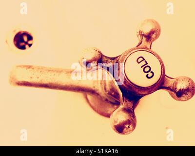 Cold faucet Stock Photo
