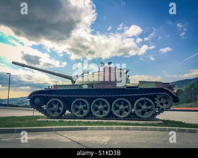 T-55 tank on display at Park of Military History in Pivka, Slovenia Stock Photo