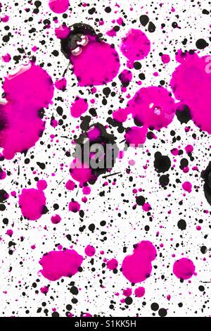 Pink and black abstract splatter paint Stock Photo