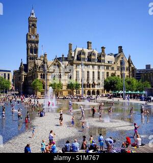 City Hall and CityPark in Bradford, West Yorkshire. Stock Photo