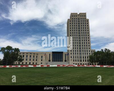 North Dakota state capital building in Bismarck ND Stock Photo