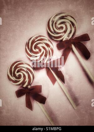 Christmas swirl lollipops Stock Photo