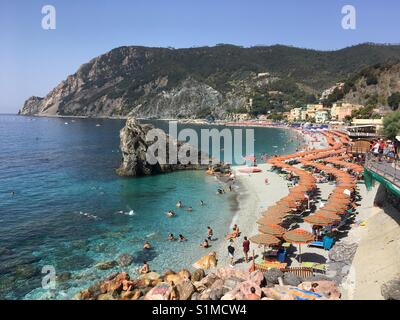 Beach, italy, monterosso al mare Stock Photo