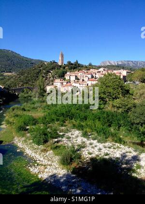 Olargues village in Haut Languedoc, Occitanie France Stock Photo