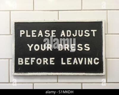 Victorian Sign in Moor Street Station lavatories/rest rooms, Birmingham, UK Stock Photo