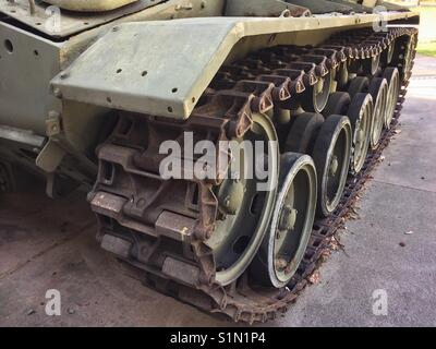 Caterpillar track, continuous track or tank tread on military Stock ...