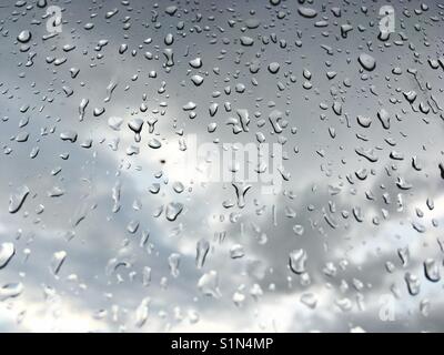 Rain drops on a glass window Stock Photo