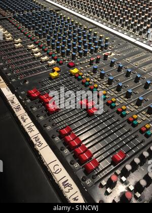 Iron Maiden's Mixing desk used to re-create Strawberry Studios Control Room - Stockport, Cheshire UK Stock Photo