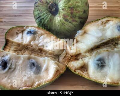 Custard apple or cherimoya (Annona cherimola), also spelled chirimoya Stock Photo