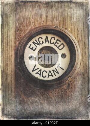 Engaged / vacant indicator on door Stock Photo