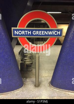 North Greenwich tube station Stock Photo
