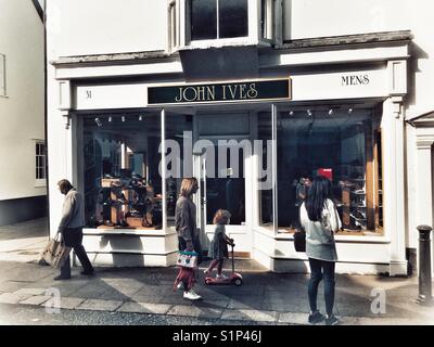 John Ives independent shoe shop, Thoroughfare, Woodbridge, Suffolk, England. Stock Photo