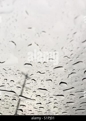 Rain Drops on Car Window Stock Photo