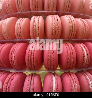 Macaroons on a decorative tower stand Stock Photo