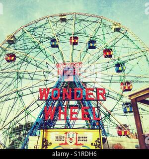 Deno’s wonder wheel, Coney Island, Brooklyn, New York, United States of America. Stock Photo