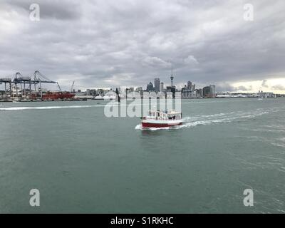 Fishing charter boat in Auckland, New Zealand Stock Photo