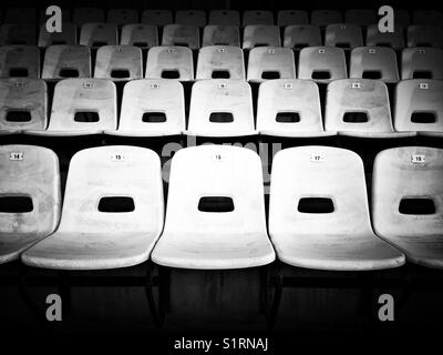 Empty seats at sports arena Stock Photo