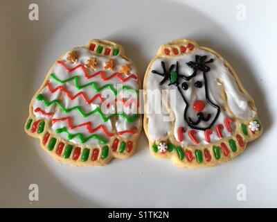 Ugly Christmas Sweater Cookies Stock Photo
