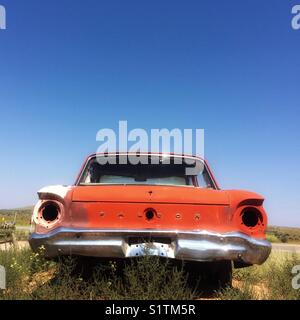 Colorful abandoned car on Route 66, USA, California Stock Photo