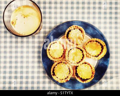 Homemade mince pies and coffee Stock Photo
