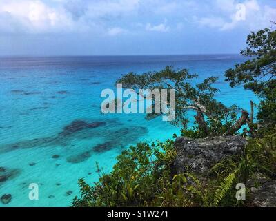 Cliff above Kiki Beach, Lifou Island, New Caledonia, in Southwest ...