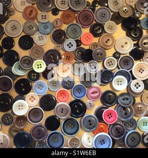 Colorful collection of vintage buttons Stock Photo