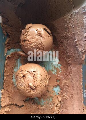 Double chocolate ice cream scoop Stock Photo