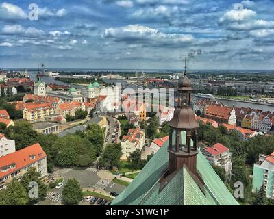 Aerial view in Szczecin city, Poland Stock Photo