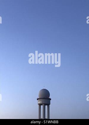 Flight radar tower on old Tempelhof airport Berlin Stock Photo
