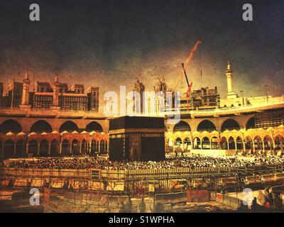 Muslims performing Umrah at Kaaba Mecca Saudi Arabia Stock Photo