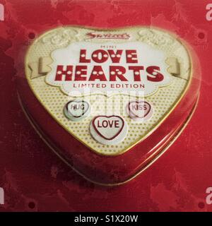 Love Hearts tin, limited edition Stock Photo