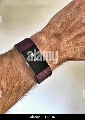 Fitbit set for a run Stock Photo