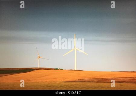 Wind farm ,southern Alberta, Canada Stock Photo