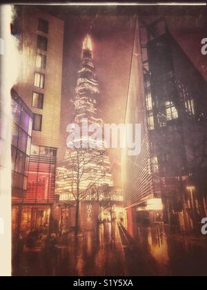 The Shard building in London at night Stock Photo