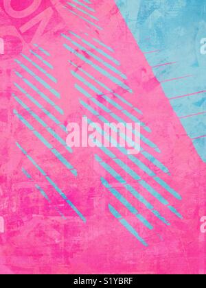Pink shadow falling on blue walkway. Stock Photo