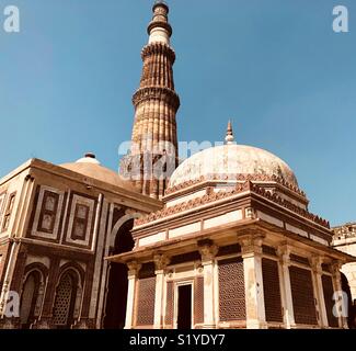 Qutub minar,Alai darwaza,imam zamin tomb,New Delhi,India Stock Photo