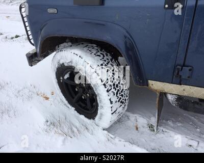 Wheel in snow Stock Photo
