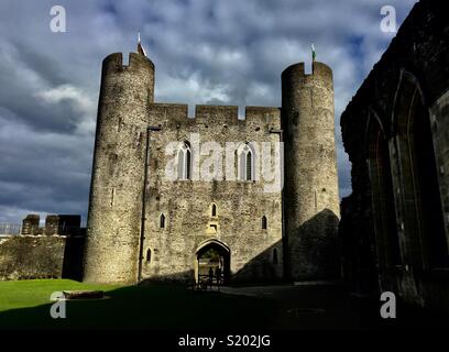 Caerphilly Castle, Wales, United Kingdom. Stock Photo