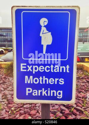 A parking. At reserved for expectant mums. Stock Photo